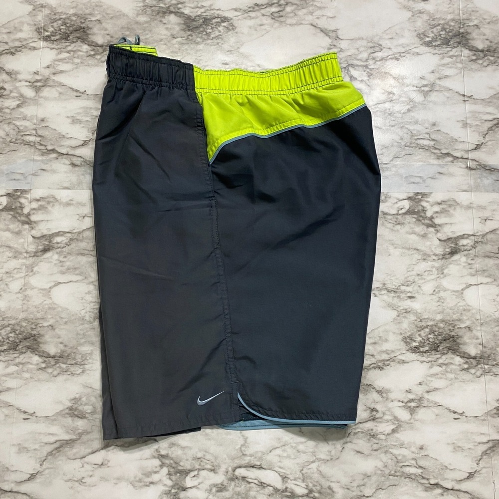 Nike Better World Men's Board Shorts Swim Trunks Size L Black Neon Lined Pockets